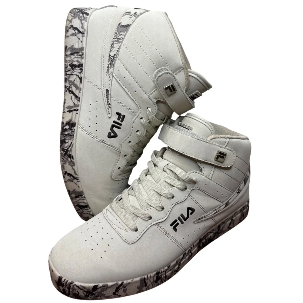 Fila Vulc 13 Mid‎ Plus Mens Size 9 Cream Grey Camo Sneakers 1FM01881-265